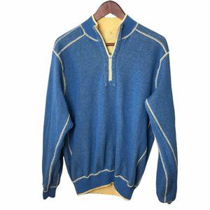 Men Orvis Reversible Pull Over Sweater Yellow BLue